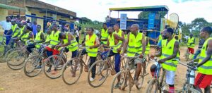 Kitagwenda Riders Assemble their Bikes Ahead of Flagging off